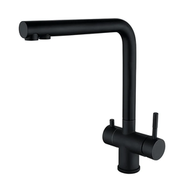 Змішувач для кухні з виходом для питної води Zerix LUX-021 Black з нерж. сталі SUS304 (ZX4870) ZX4870 фото