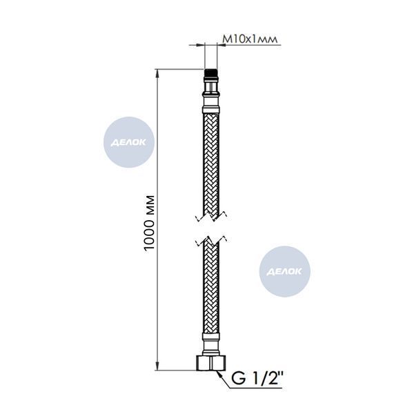 Шланг для підключення змішувача Thermo Alliance Standart (пара) 100 см NYLON M10x1/2"В TAS386W100 SD00053003 фото