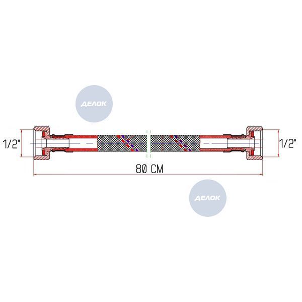 Гнучка підводка для води Thermo Alliance Forte ВВ 80 см SF381W80 SD00002775 фото