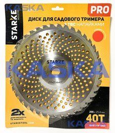 Диск STARKE PRO 8006 255mm*25.4*40T ПОСИЛЕНИЙ ВИГНУТИЙ(ТАРІЛКА) для садового тримера (бензокоси) ) з твердосплавними напайками НФ-00002166 фото