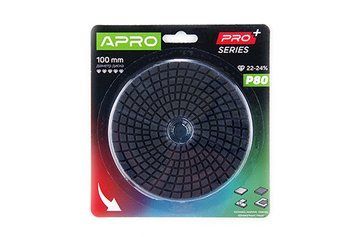 Круг алмазный шлифовальный на липучке 100мм Р50 APRO PRO 812174 фото