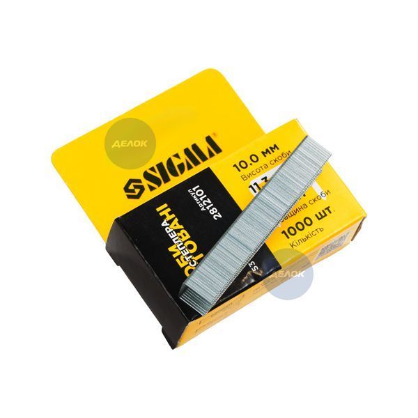 Скоби 10 &times; 11.3 мм гартовані 1000 шт SIGMA (2812101) 2812101 фото