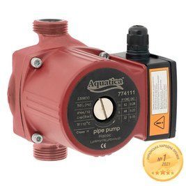 Насос циркуляционный 100Вт Hmax 6м Qmax 75л/мин &Oslash;1" 130мм + гайки &Oslash;&frac34;" AQUATICA (774131) 774131 фото
