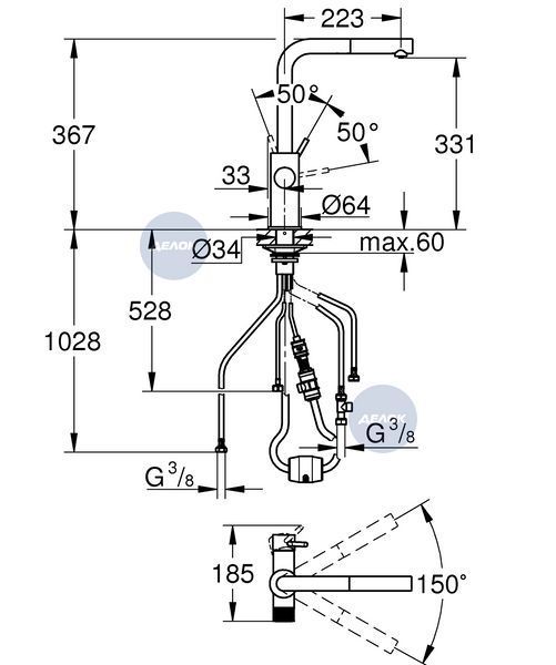 Змішувач для кухні з підключенням до фільтра Grohe Blue Pure Minta (30590KF0) 30590KF0 фото