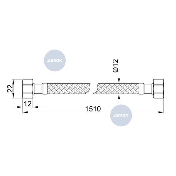 Гнучка підводка для води Thermo Alliance Standart 150 см ГГ SD397W150 SD00010899 фото
