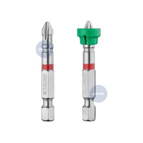 Комплект викруткових насадок, PH2 з обмежувачем, 1/4"&times;50 мм, S2, 2 од., STORM VT-0231 фото
