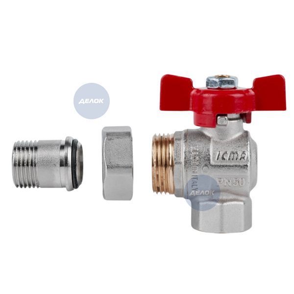 Кран кульовий Icma FAR. ROSSA 1/2" кутовий №361 SD00042357 фото