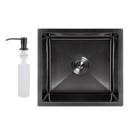 Мийка для кухні інтегрована під стільницю Lidz Handmade H4843B Brushed Black PVD 3,0/1,0 мм LDH4843BRUBLM49440 SD00055564 фото