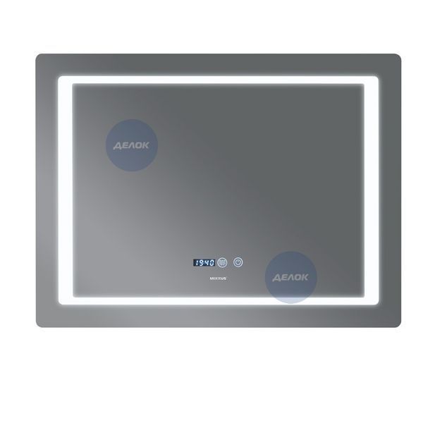 Дзеркало Mixxus STYLE MR03-90x70 з Led Touch, Anti-fog, димером, регулятором яскравості, годинником (MI6007) MI6007 фото