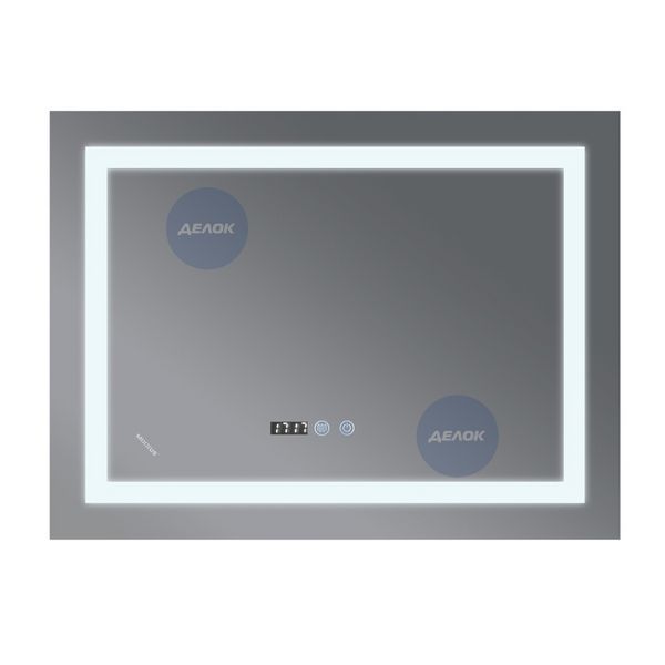 Дзеркало Mixxus WARM MR02-90x70 з Led Touch, Anti-fog, димером, регулятором яскравості, годинником (MI6673) MI6673 фото