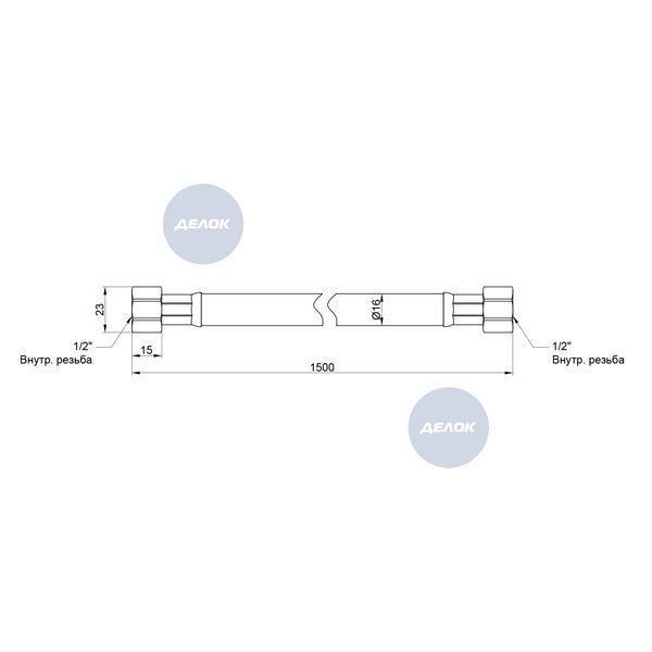 Шланг для газу Thermo Alliance Standart чорний 1/2" ВВ 120 см SD91G120 SD00011004 фото
