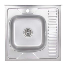 Кухонна мийка Brinex 6060-L 0,6 мм Satin (BRIN6060LSAT06) SD00054106 фото