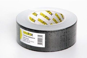 Лента клейкая армированная черная 50мм*50м UNIFIX ARM-5050B фото