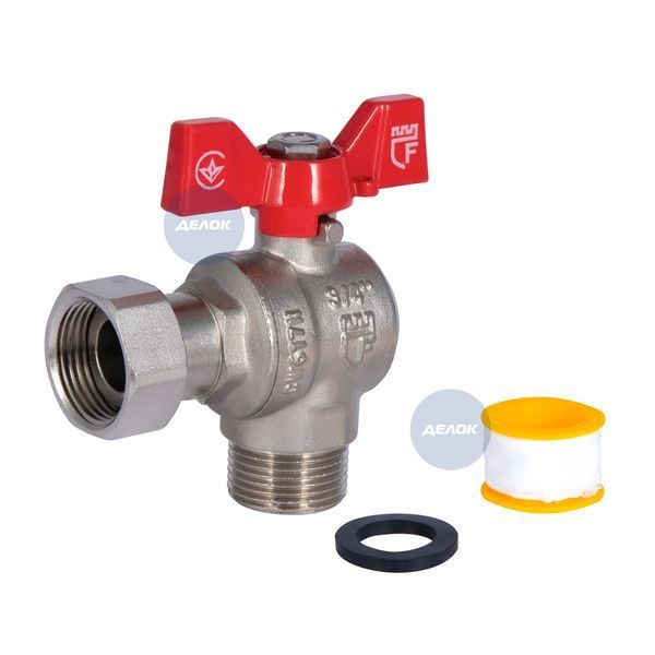 Кран кульовий з накидною гайкою Thermo Alliance Forte 3/4" ВЗ для води кутовий SF224W20 SD00017978 фото