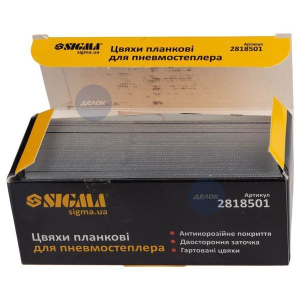 Гвозди планочные 50&times;1.25&times;1мм для пневмостеплера 5000шт SIGMA (2818501) 2818501 фото