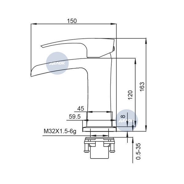 Змішувач для умивальника KOER KB-14007-05 водоспад (Колір чорний) (KR3447) KR3447 фото