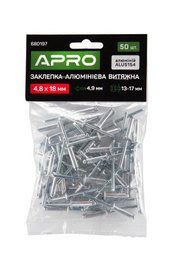 Заклепка алюмінієва витяжна 4.8 х 18 мм 50 шт. APRO 680197 фото