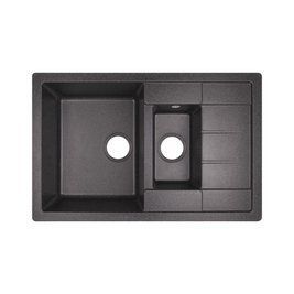 Кухонна мийка з додатковою чашею Lidz 780x495/200 BLA-03 (LIDZBLA03780495200) SD00039786 фото