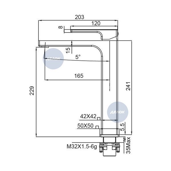 Змішувач для умивальника Koer KB-11009-01 високий (Колір хром) (KR3500) KR3500 фото