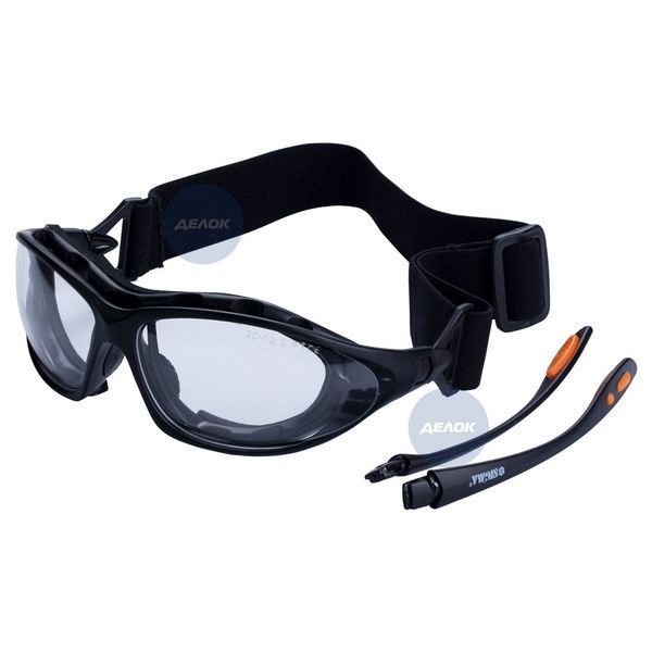 Набор очки защитные с обтюратором и сменными дужками Super Zoom anti-scratch, anti-fog (прозрачные) SIGMA (9410911) 9410911 фото