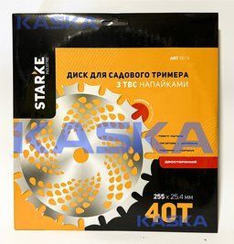 Диск STARKE 8019 255mm*25.4*40T ДВОСТОРОННІЙ ЗУБ для садового тримера (бензокоси) з твердосплавними напайками НФ-00002152 фото
