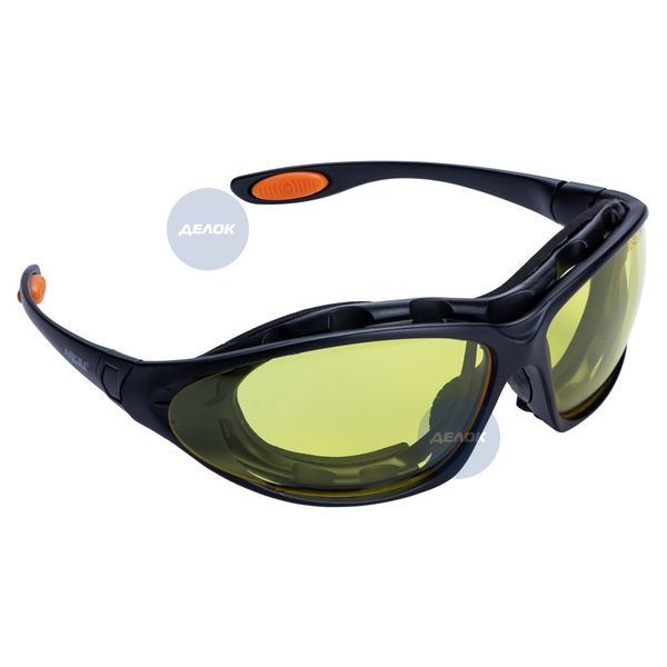 Набор очки защитные с обтюратором и сменными дужками Super Zoom anti-scratch, anti-fog (янтарь) SIGMA (9410921) 9410921 фото