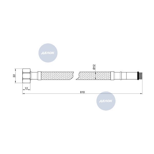 Гнучка підводка для води Thermo Alliance Standart М10 80 см (пара) SD396W80 SD00010877 фото