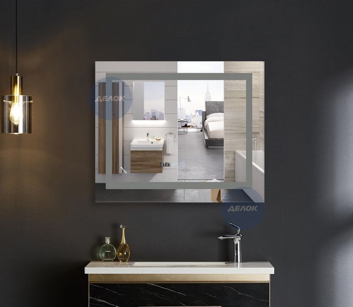 Дзеркало Mixxus WARM MR02-80x80 з Led Touch, Anti-fog, димером, регулятором яскравості, годинником (MI6934) MI6934 фото