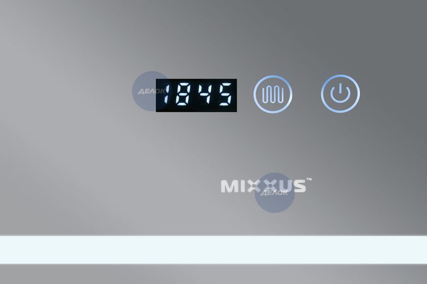 Дзеркало Mixxus WARM MR02-80x80 з Led Touch, Anti-fog, димером, регулятором яскравості, годинником (MI6934) MI6934 фото