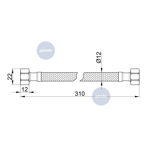 Гнучка підводка для води Thermo Alliance Standart 30 см ГГ SD397W30 SD00010885 фото