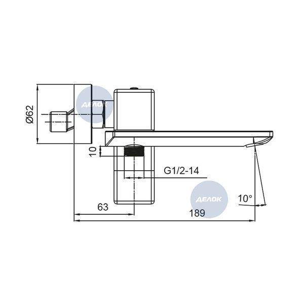 Змішувач для ванни з коротким виливом Koer KB-41010-05 (Колір чорний) (KR3485) KR3485 фото