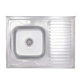 Кухонна мийка Brinex 6080-L 0,6 мм Satin (BRIN6080LSAT06) SD00054108 фото